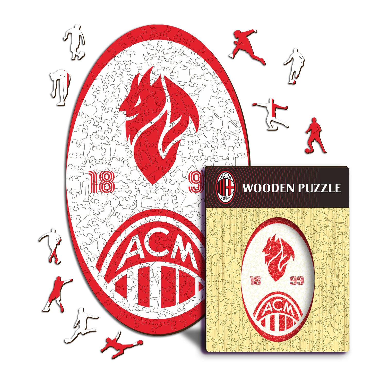 AC Milan® Retro Escudo - Rompecabezas de Madera