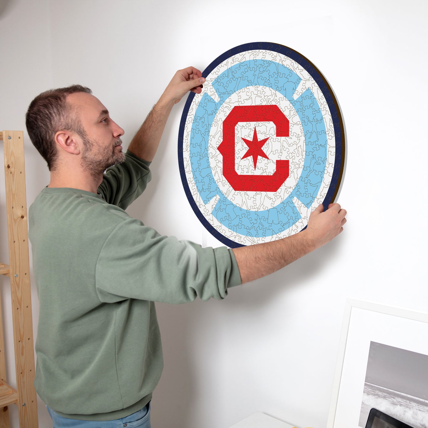 Chicago Fire® Escudo - Rompecabezas de Madera