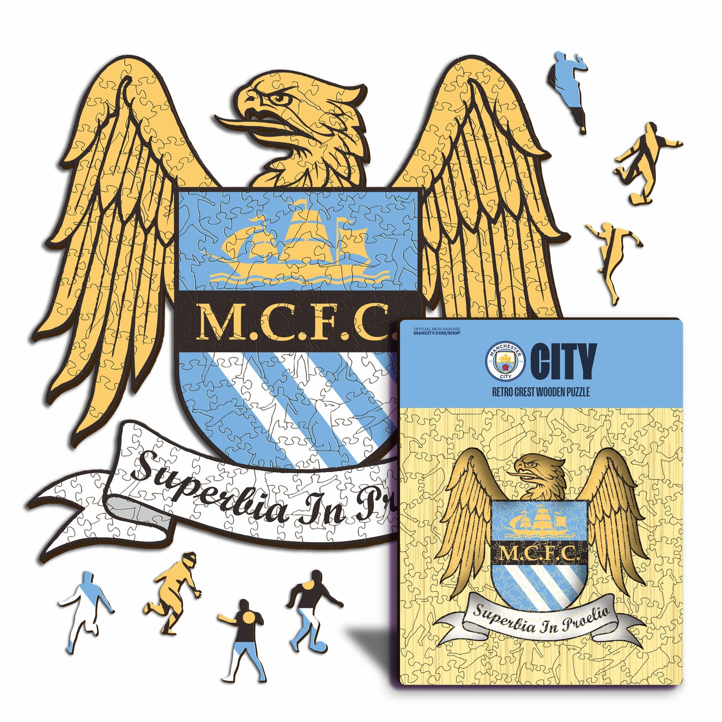 Manchester City FC® Retro Escudo - Rompecabezas de Madera