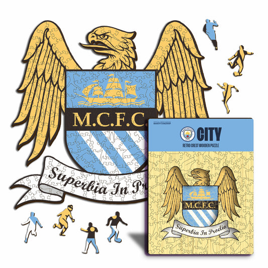 Manchester City FC® Retro Escudo - Rompecabezas de Madera