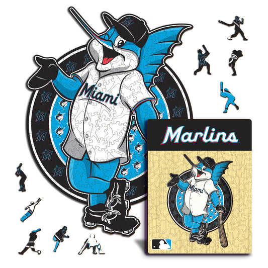 Miami Marlins™ Mascota - Rompecabezas de Madera