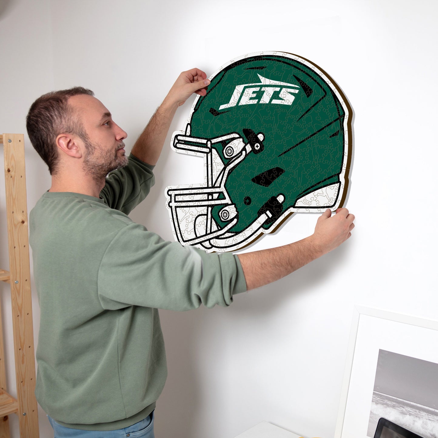 New York Jets™ Casco - Rompecabezas de Madera