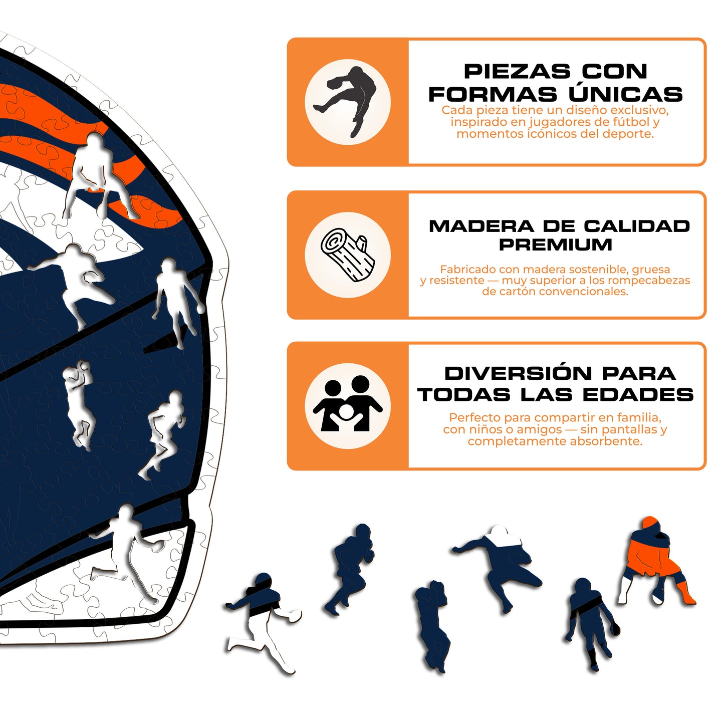 Denver Broncos™ Casco - Rompecabezas de Madera