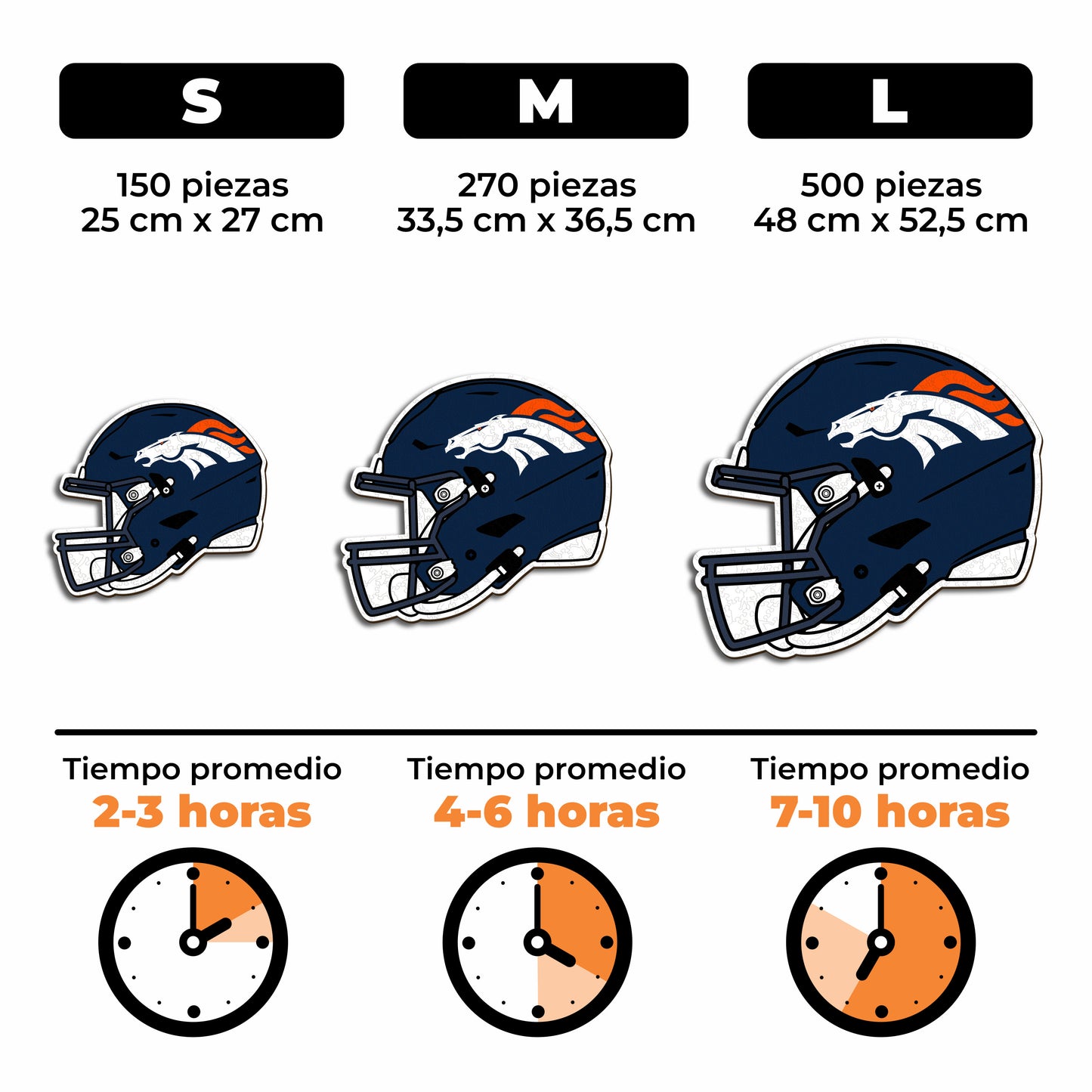 Denver Broncos™ Casco - Rompecabezas de Madera