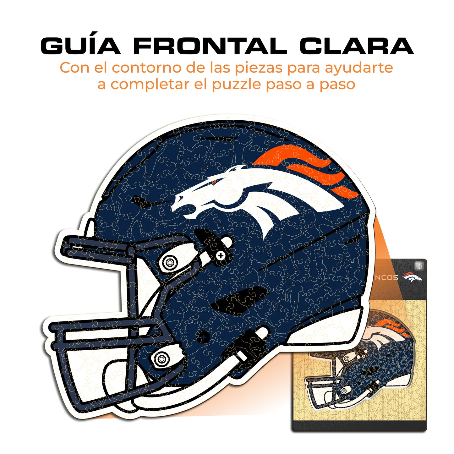 Denver Broncos™ Casco - Rompecabezas de Madera