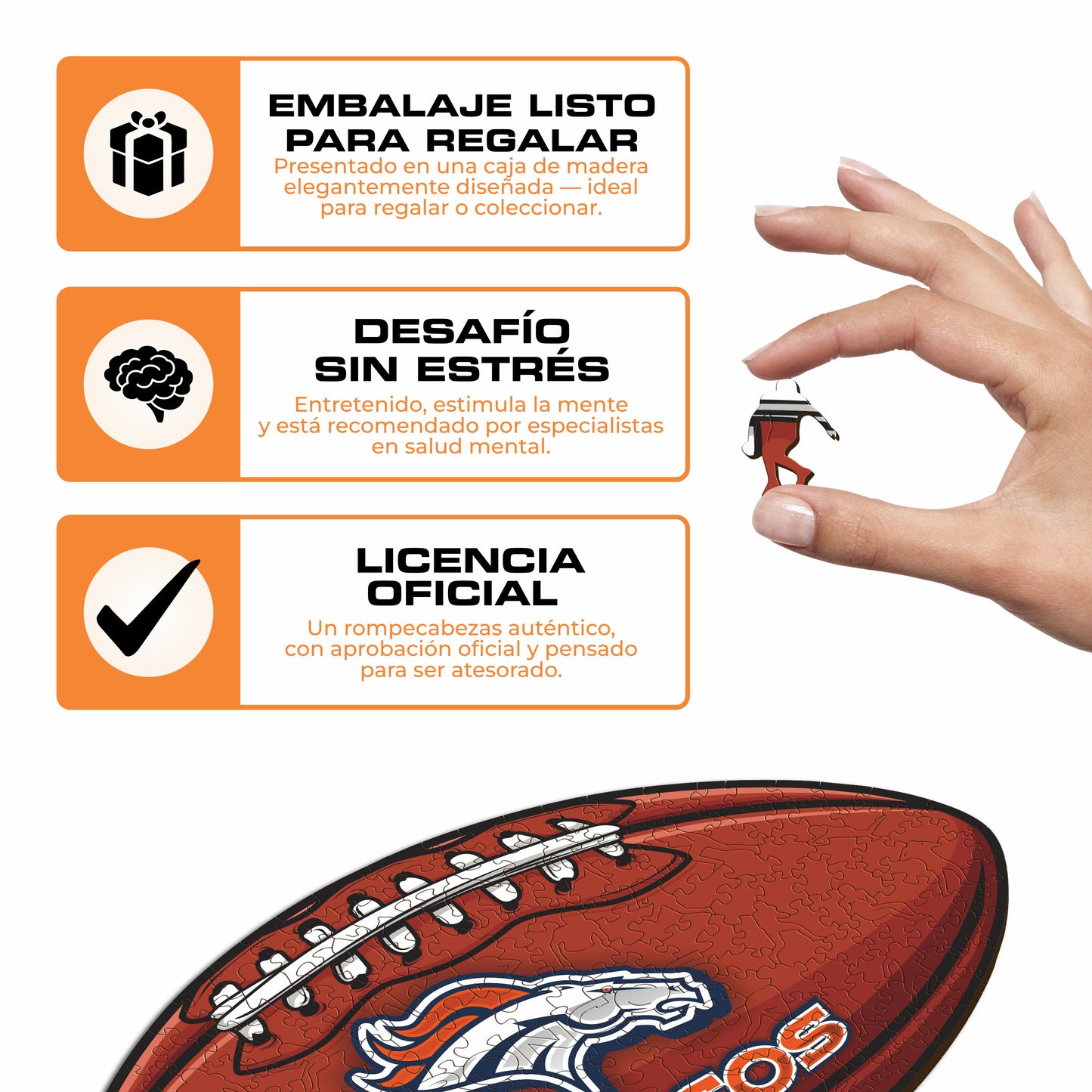 Denver Broncos™ - Rompecabezas de Madera