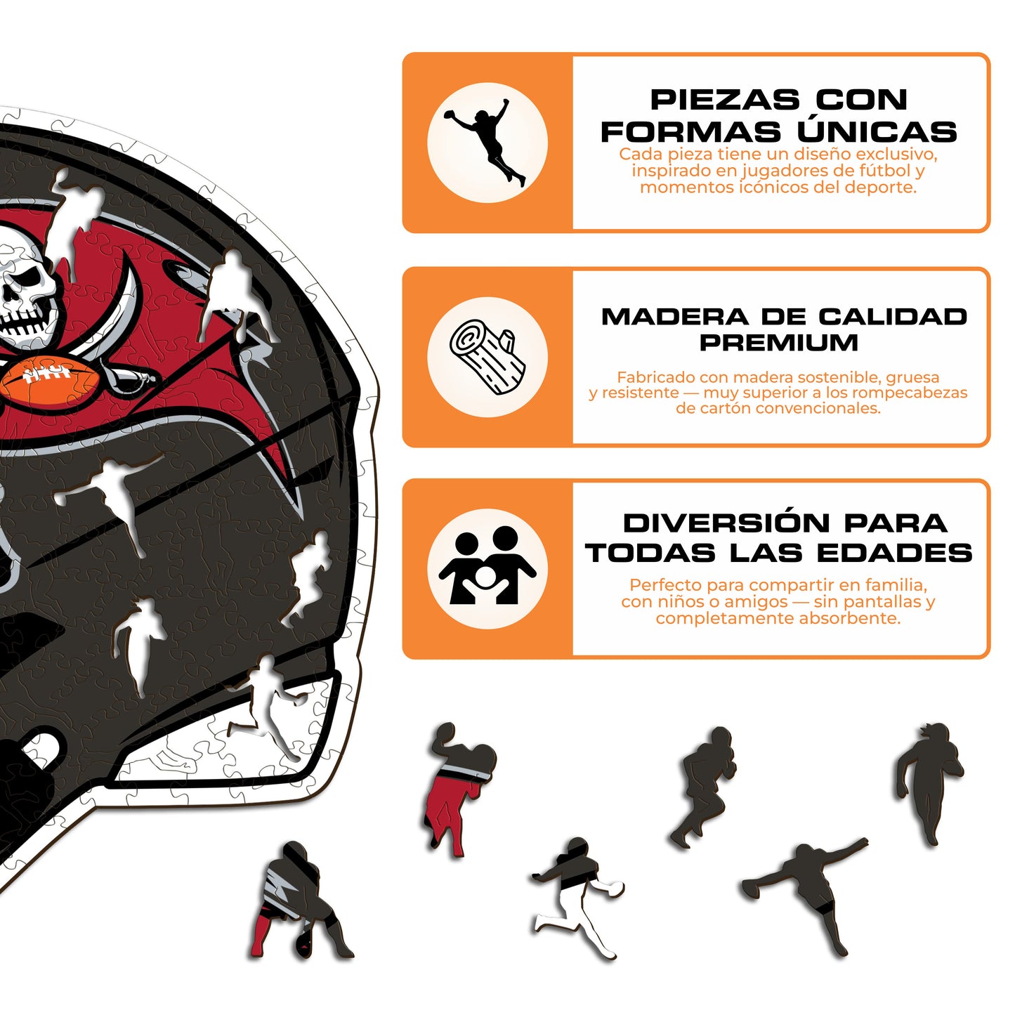 Tampa Bay Buccaneers™ Casco - Rompecabezas de Madera