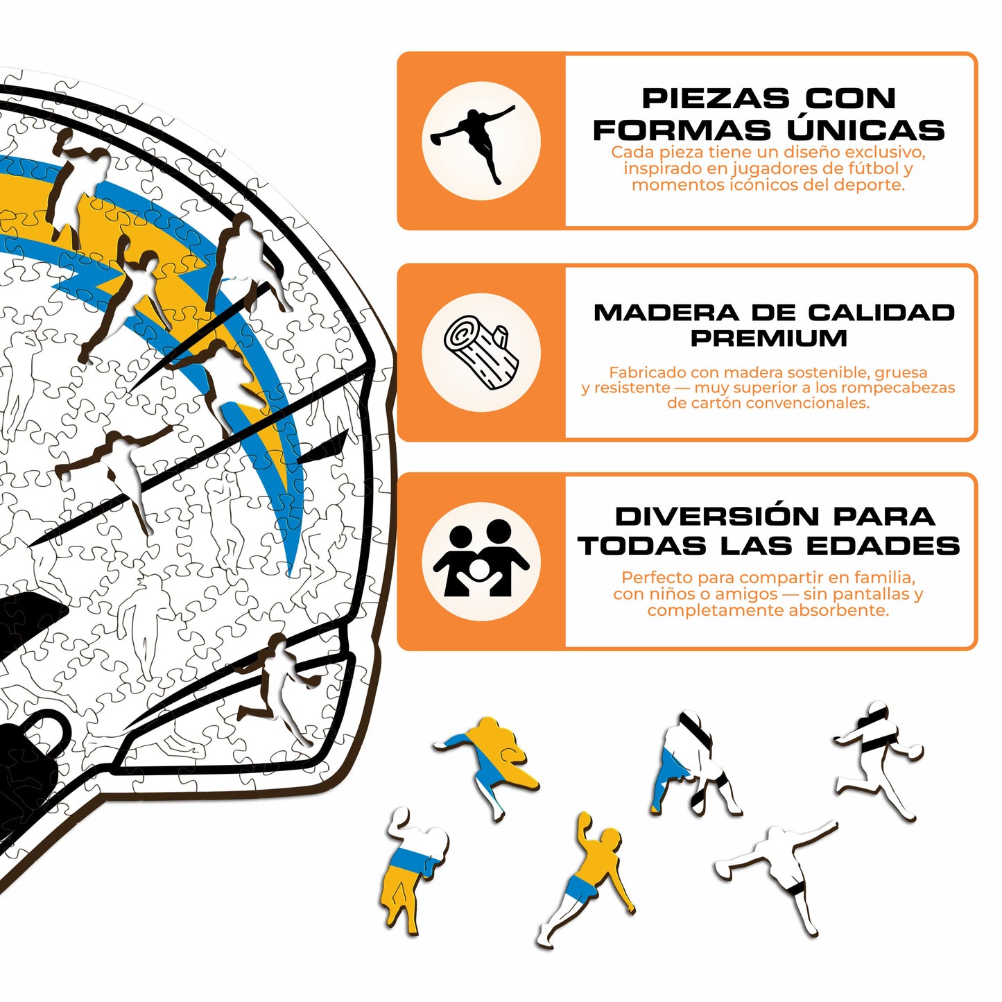 Los Angeles Chargers™ Casco - Rompecabezas de Madera