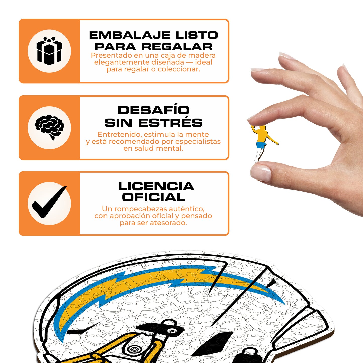 Los Angeles Chargers™ Casco - Rompecabezas de Madera