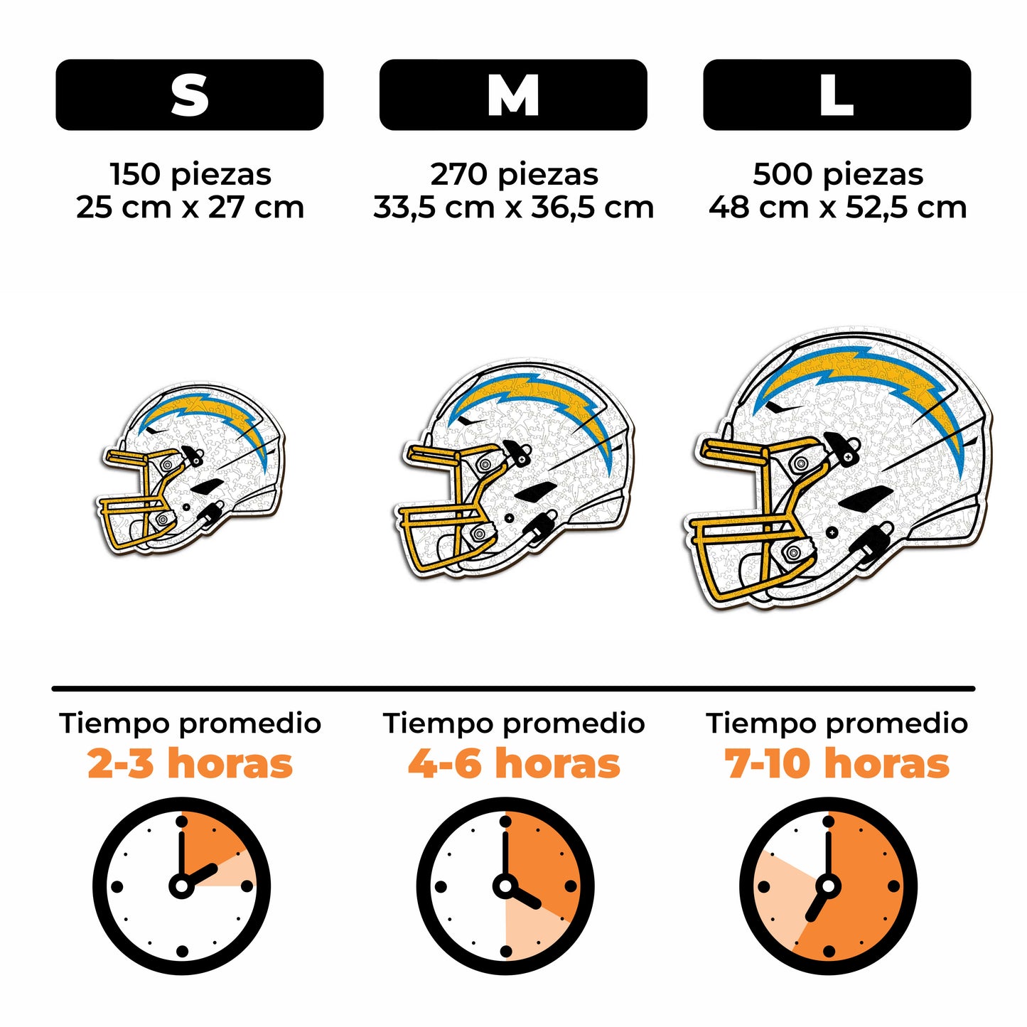 Los Angeles Chargers™ Casco - Rompecabezas de Madera