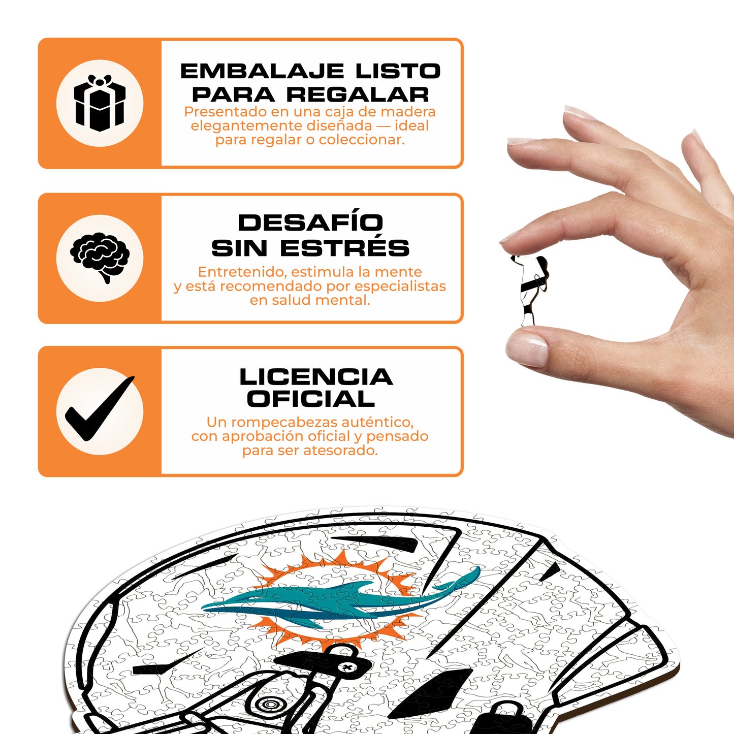 Miami Dolphins™ Casco - Rompecabezas de Madera