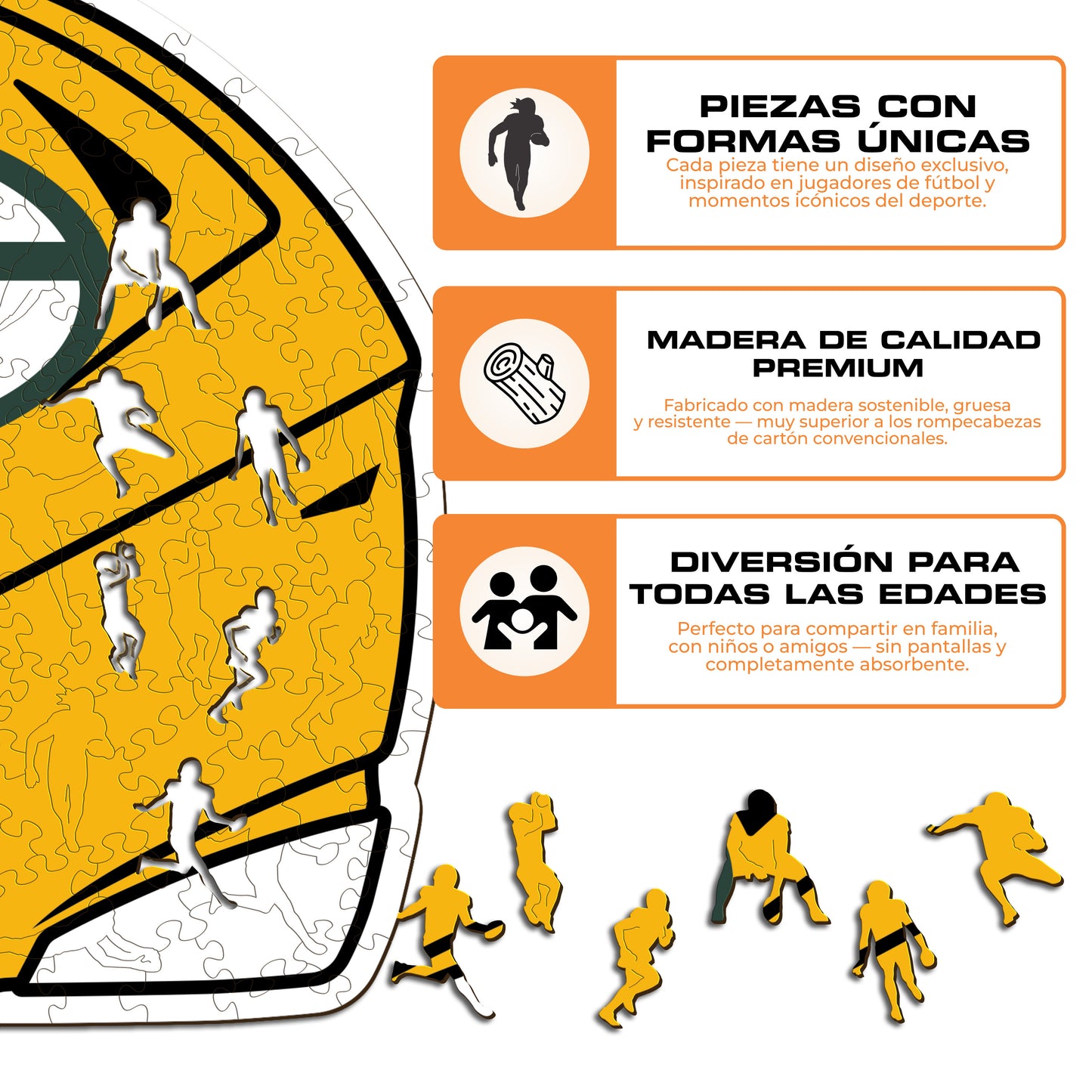Green Bay Packers™ Casco - Rompecabezas de Madera