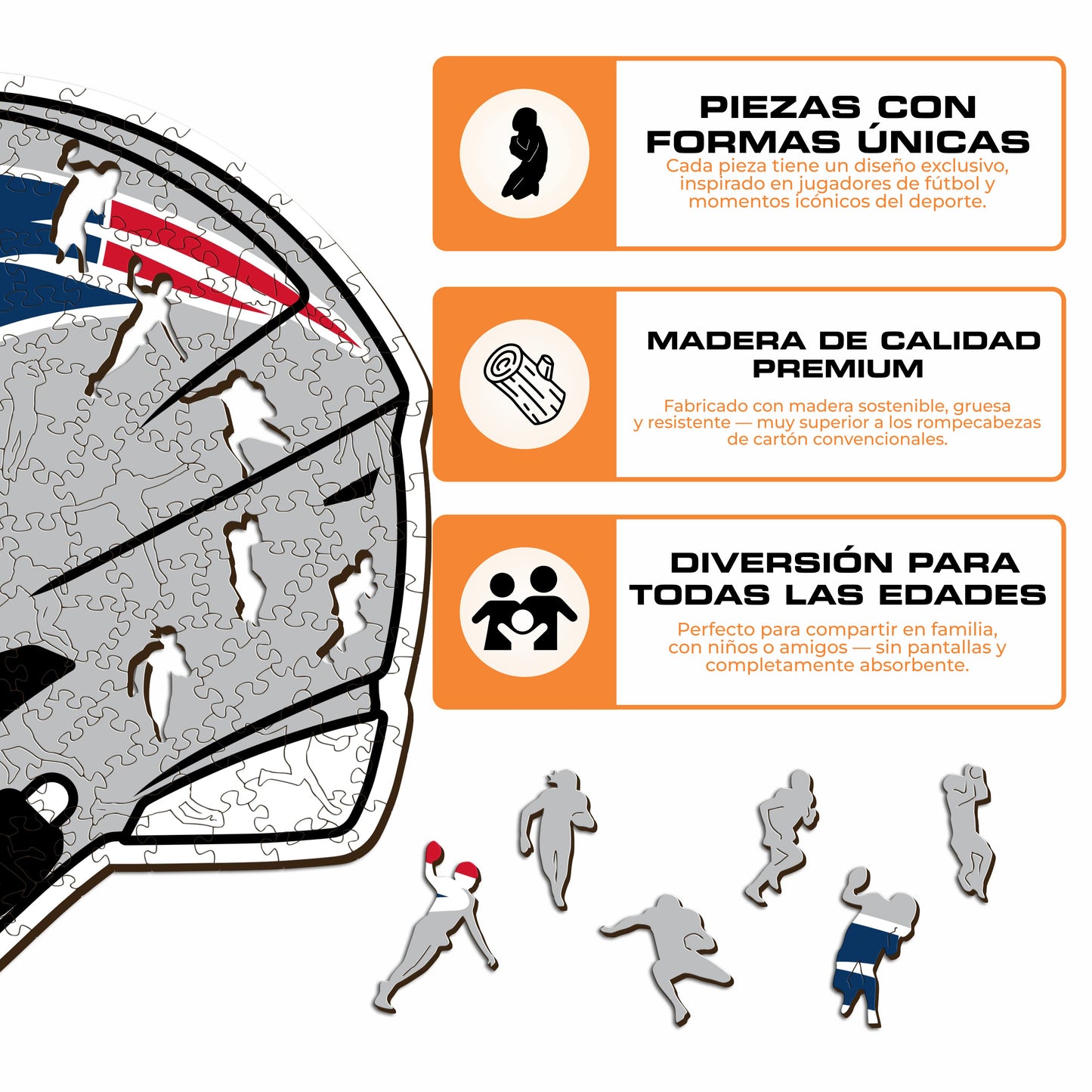 New England Patriots™ Casco - Rompecabezas de Madera