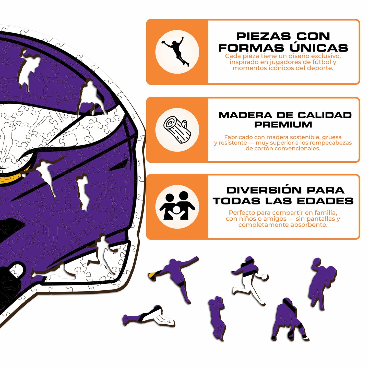 Minnesota Vikings™ Casco - Rompecabezas de Madera