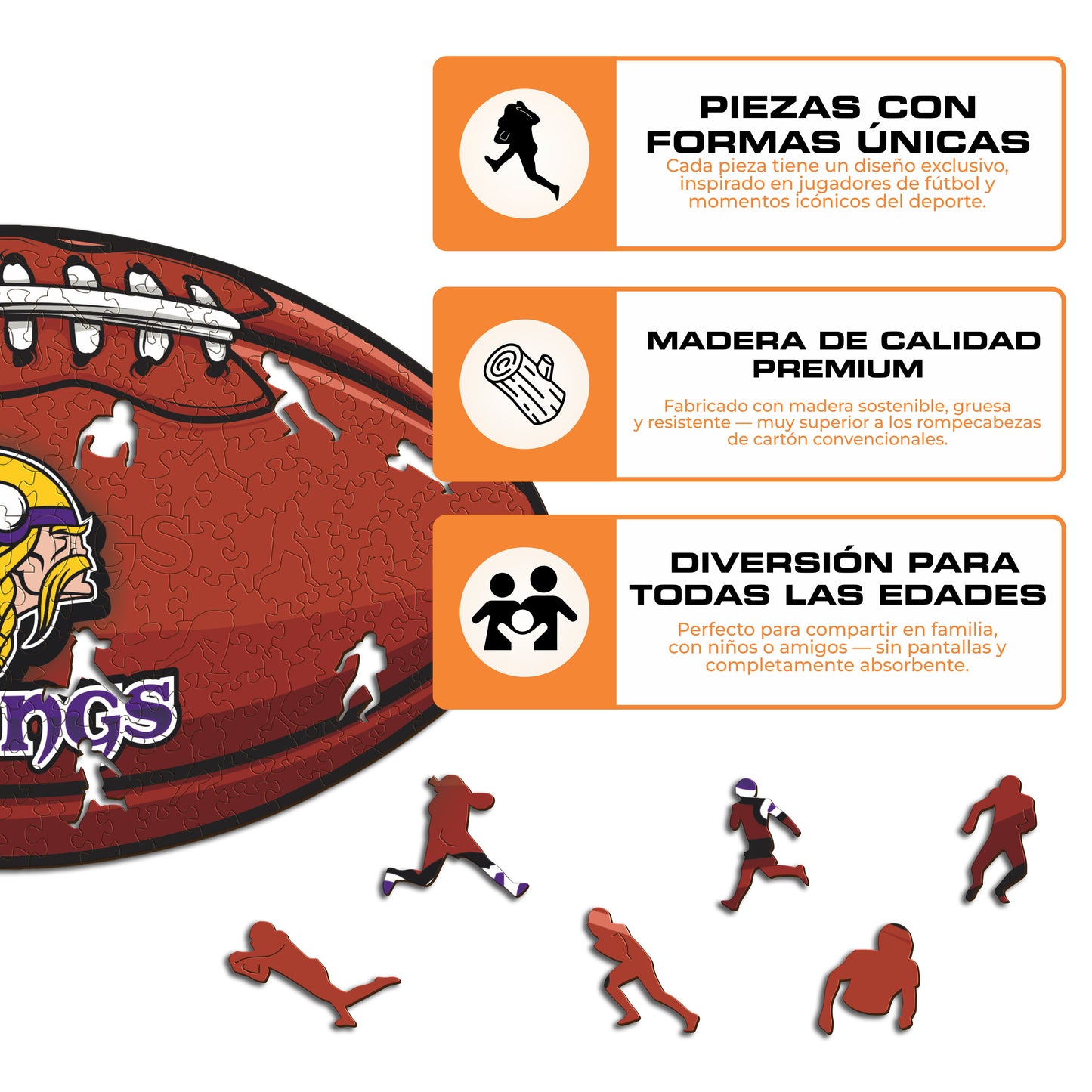 Minnesota Vikings™ - Rompecabezas de Madera