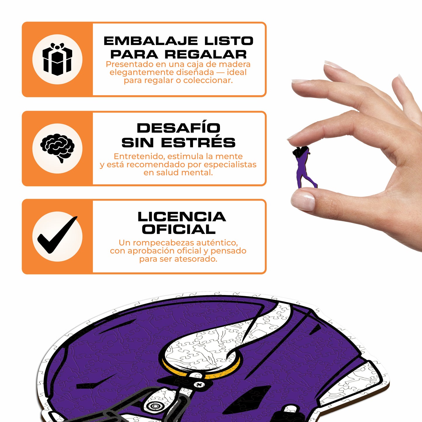 Minnesota Vikings™ Casco - Rompecabezas de Madera
