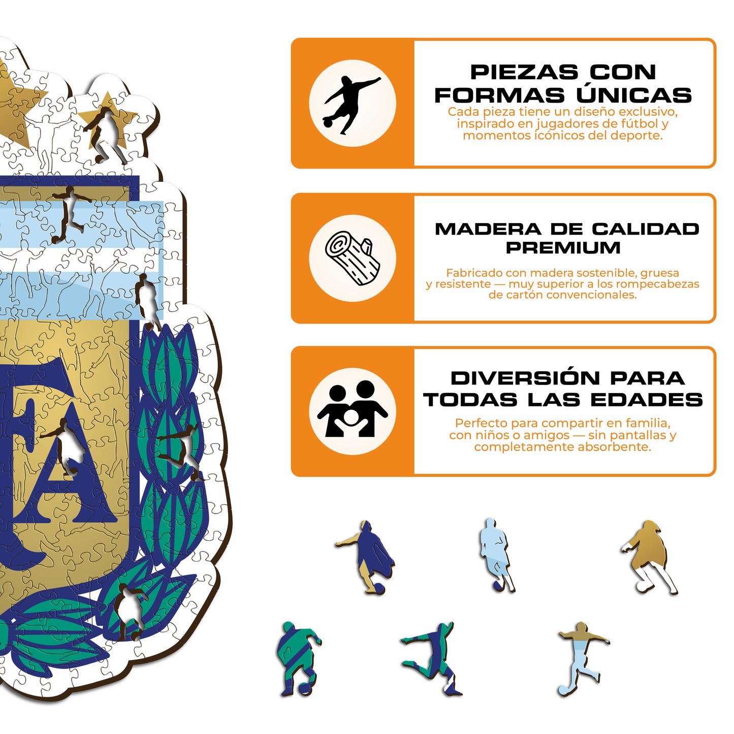Selección de Fútbol de Argentina® Escudo - Rompecabezas de Madera