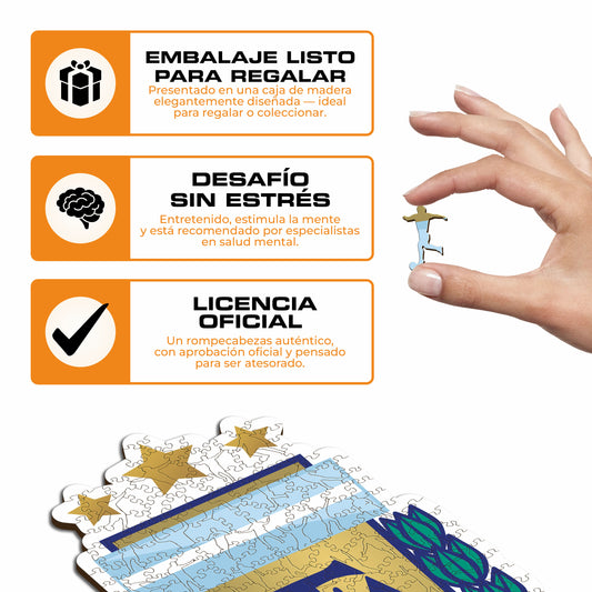 Selección de Fútbol de Argentina® Escudo - Rompecabezas de Madera
