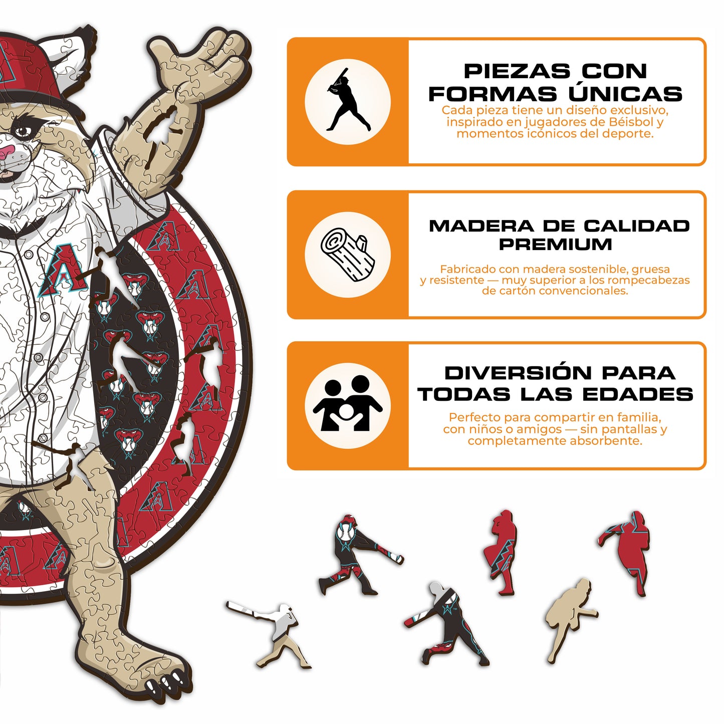 Arizona Diamondbacks™ Mascota - Rompecabezas de Madera