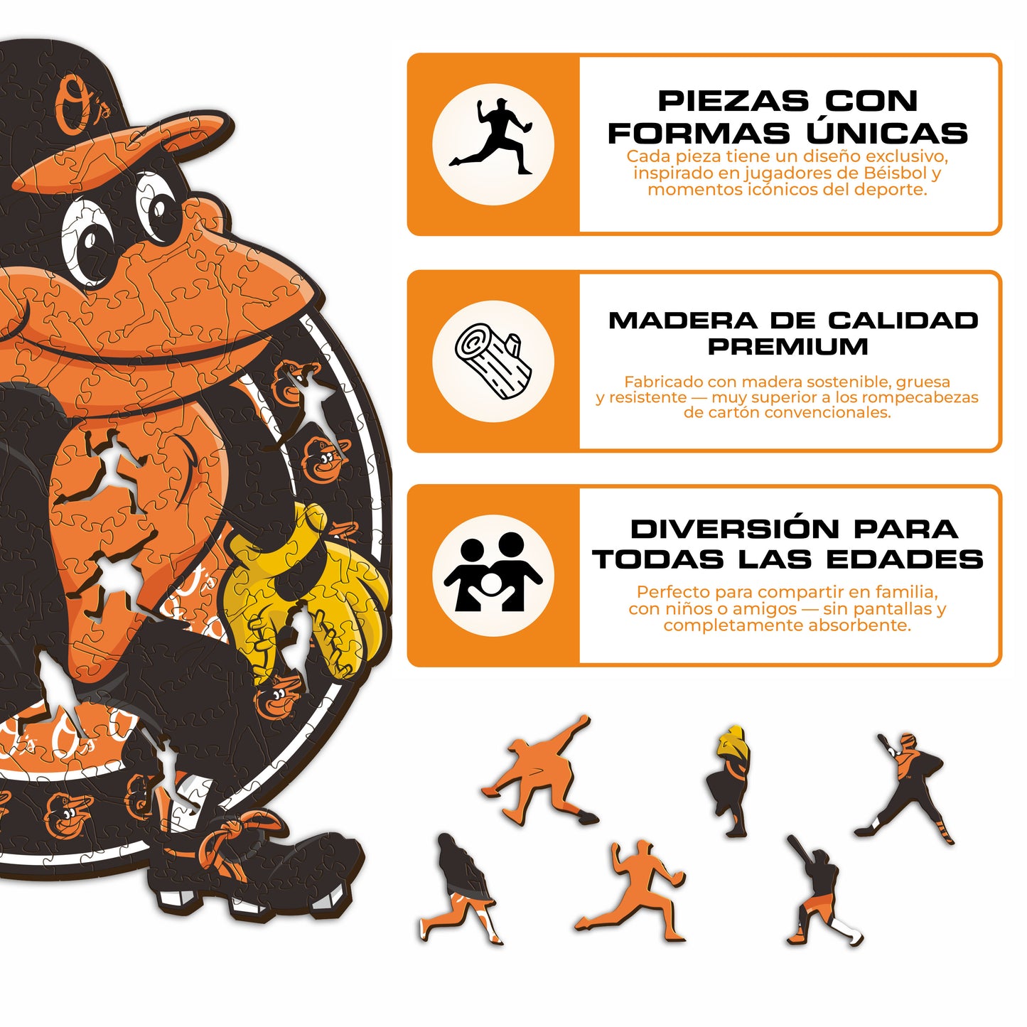 Baltimore Orioles™ Mascota - Rompecabezas de Madera