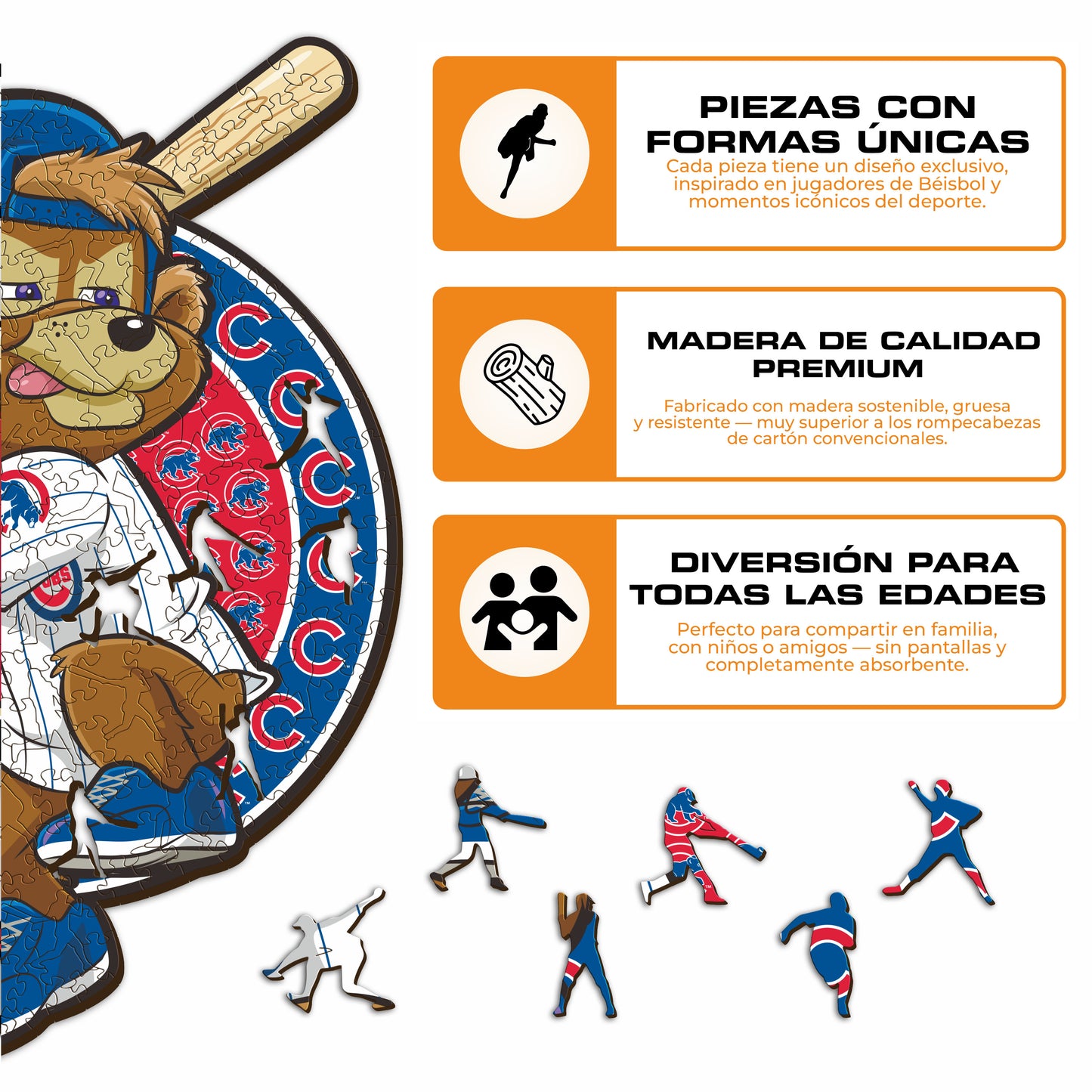 Chicago Cubs™ Mascota - Rompecabezas de Madera