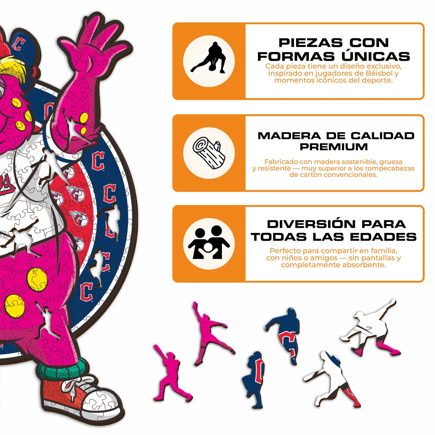 Cleveland Guardians™ Mascota - Rompecabezas de Madera