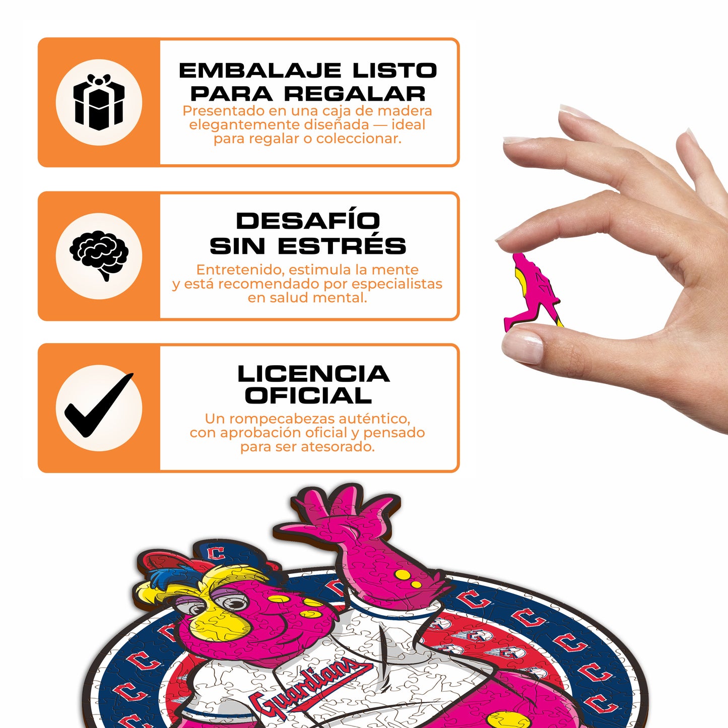 Cleveland Guardians™ Mascota - Rompecabezas de Madera