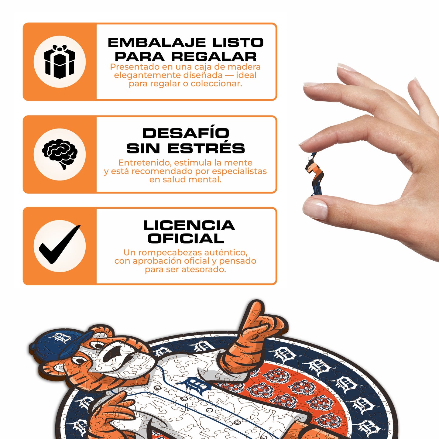 Detroit Tigers™ Mascota - Rompecabezas de Madera