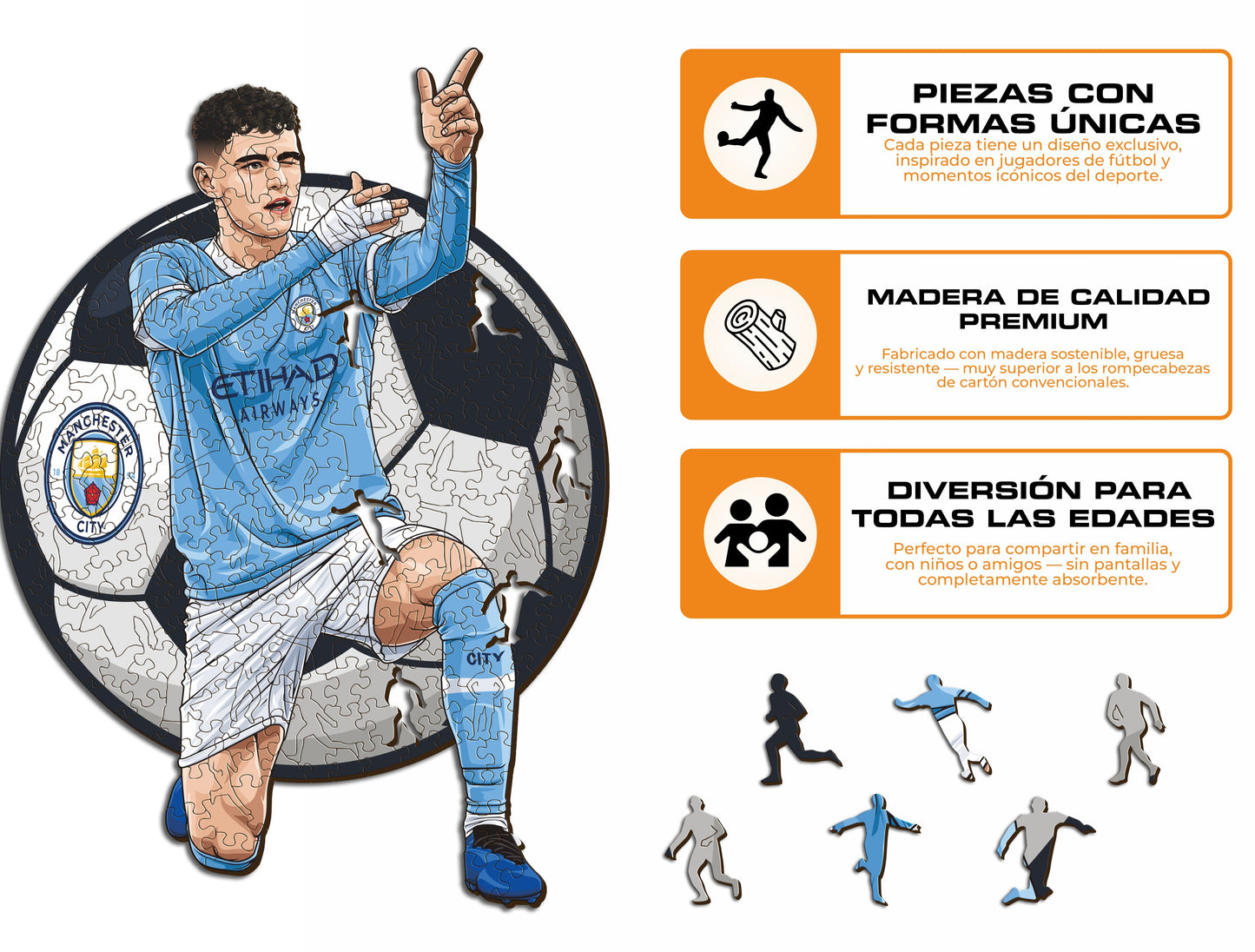 Phil Foden - Rompecabezas de Madera