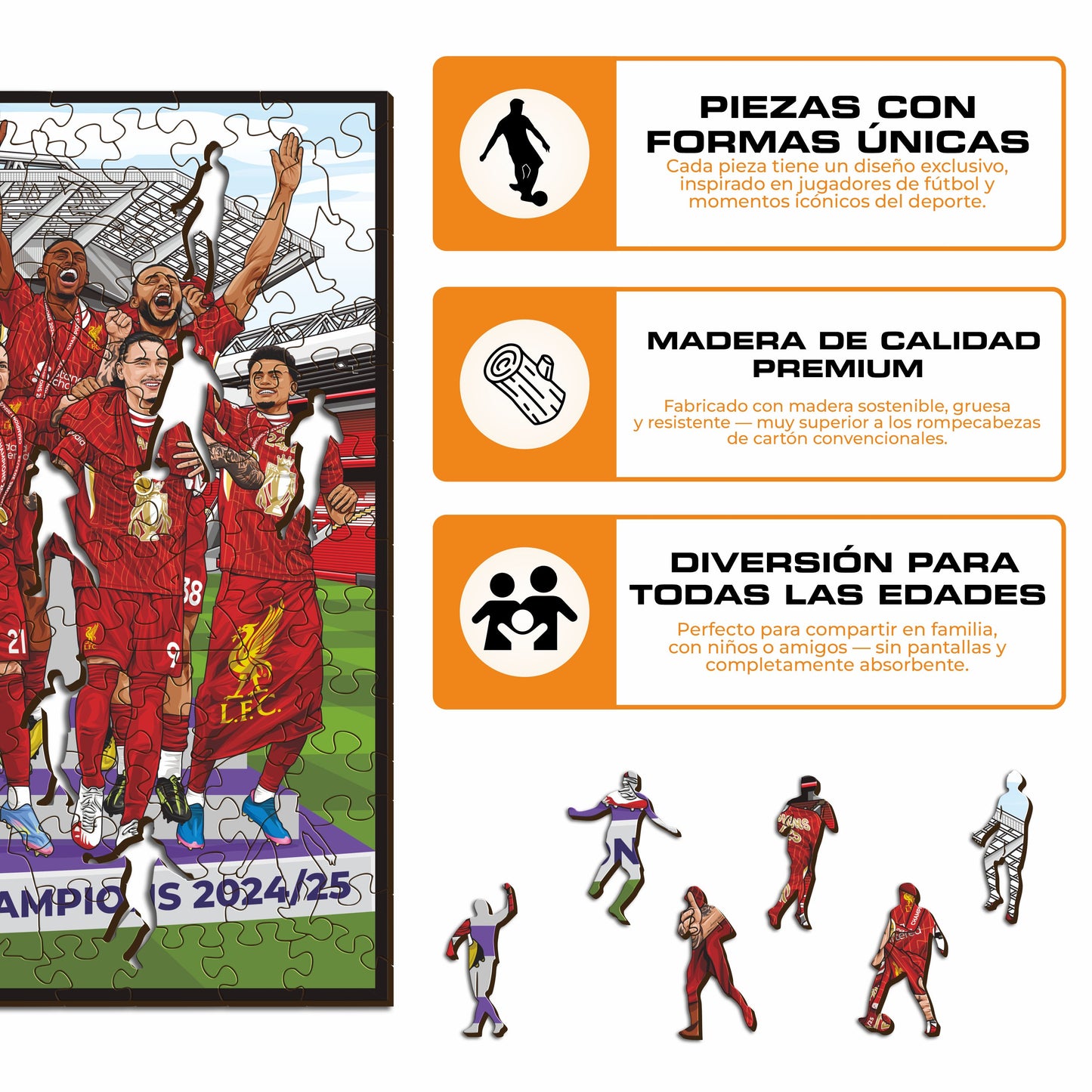 Liverpool FC® Premier League Champions 24/25 - Rompecabezas de Madera