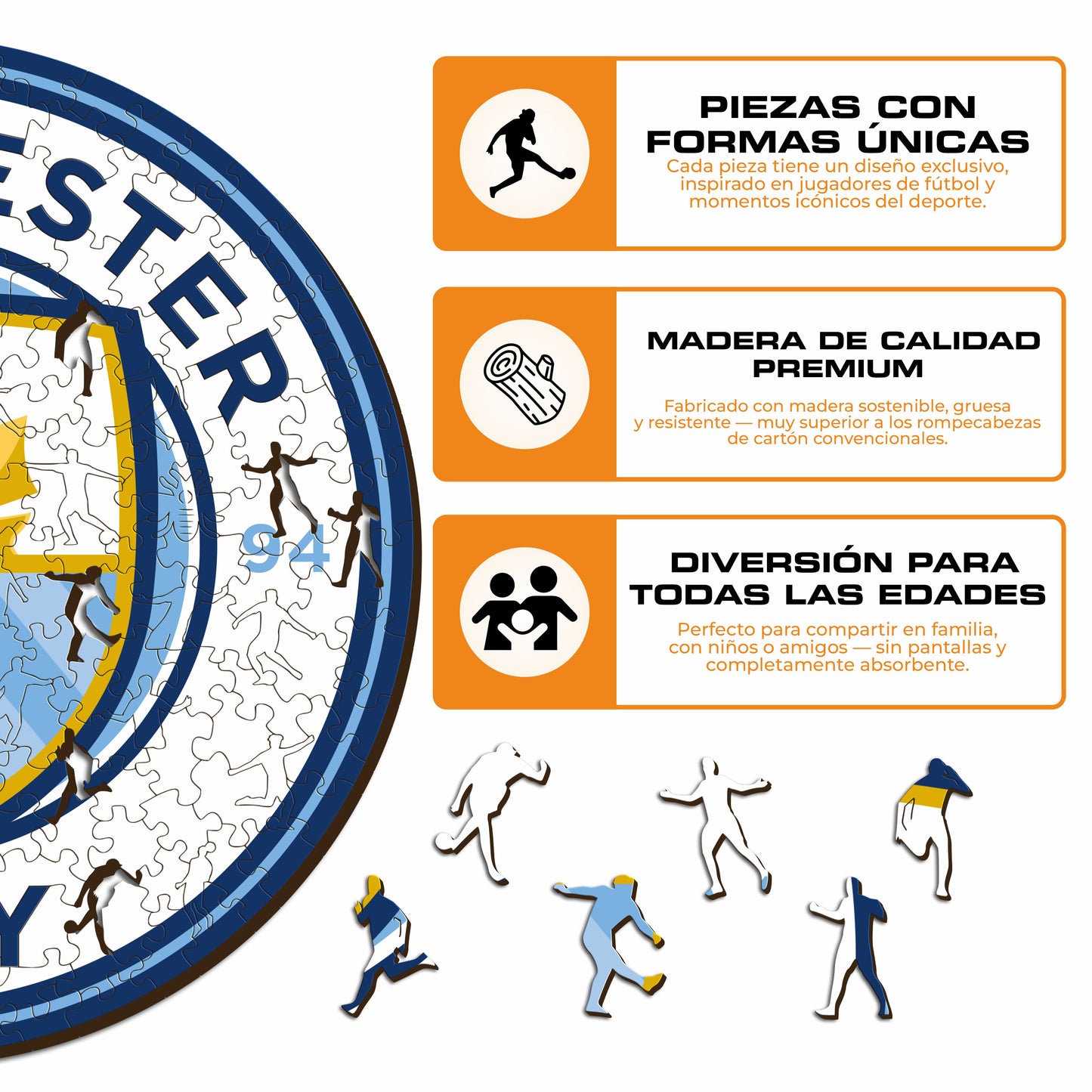 Manchester City FC® Escudo - Rompecabezas de Madera