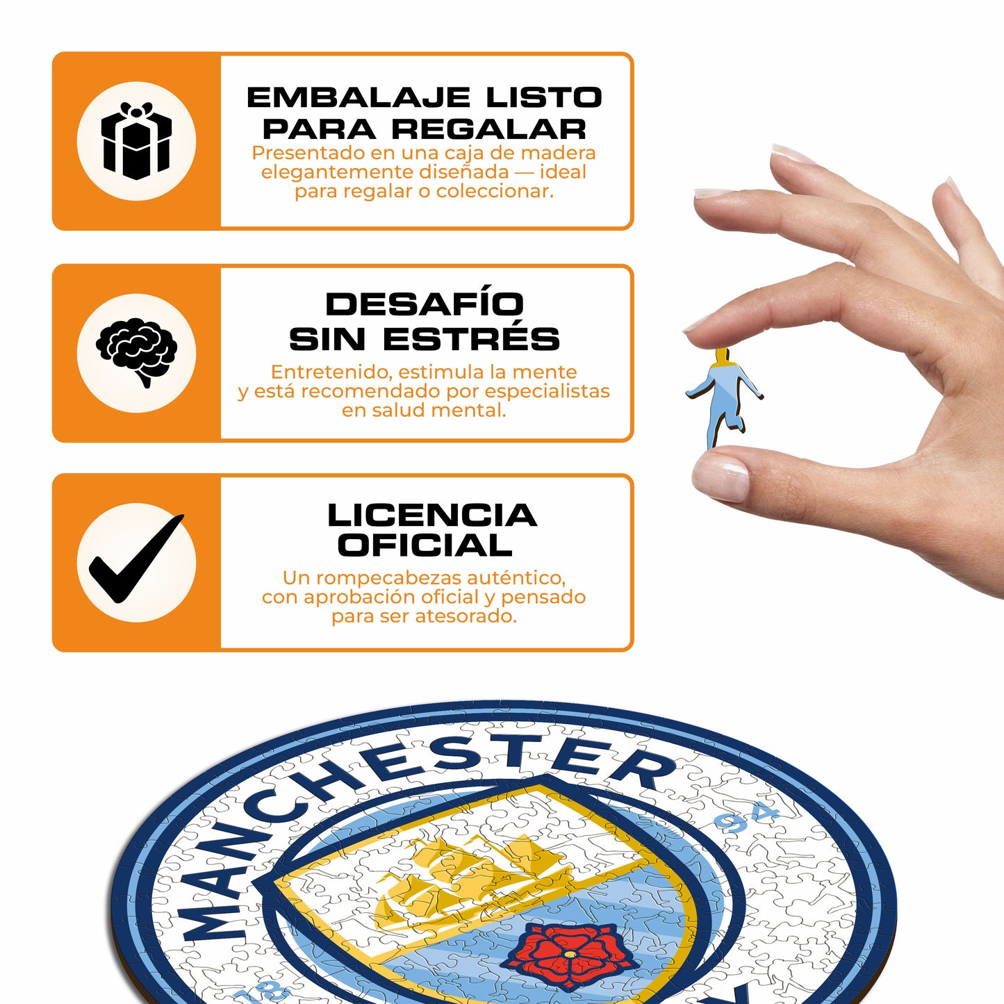 Manchester City FC® Escudo - Rompecabezas de Madera