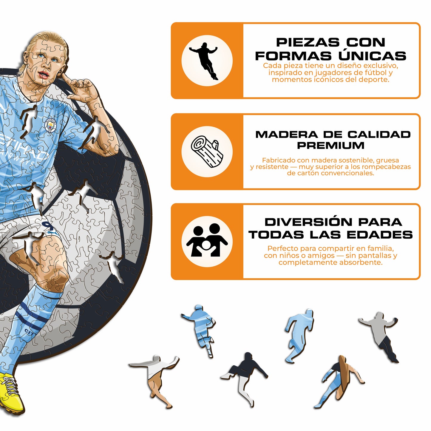 Erling Haaland - Rompecabezas de Madera