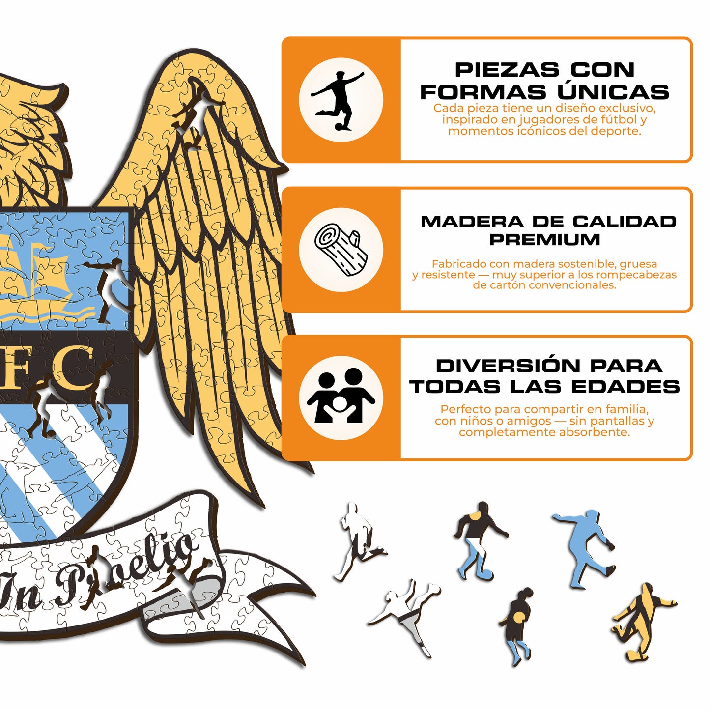 Manchester City FC® Retro Escudo - Rompecabezas de Madera