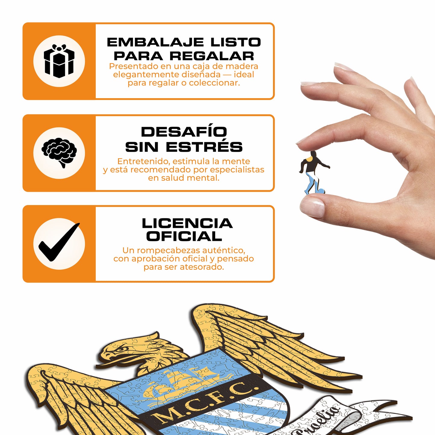 Manchester City FC® Retro Escudo - Rompecabezas de Madera