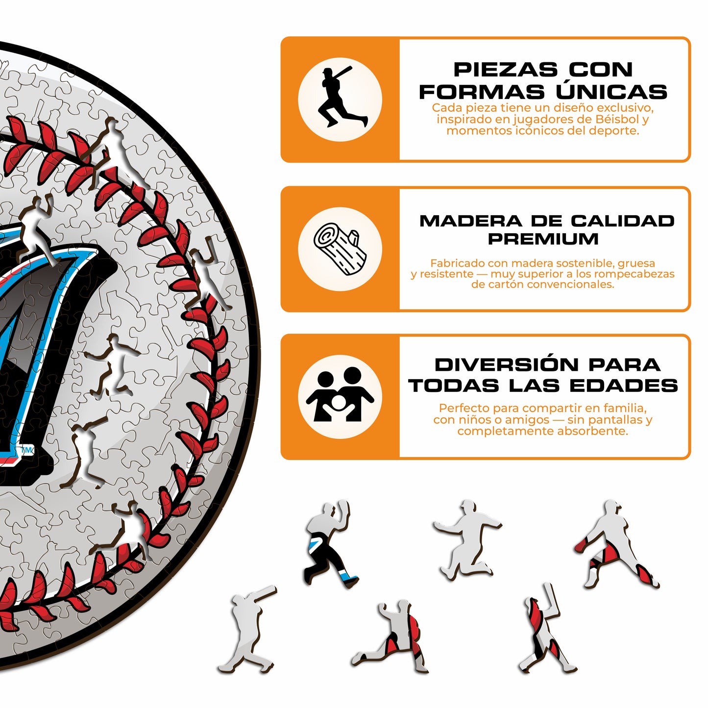 Miami Marlins™ - Rompecabezas de Madera
