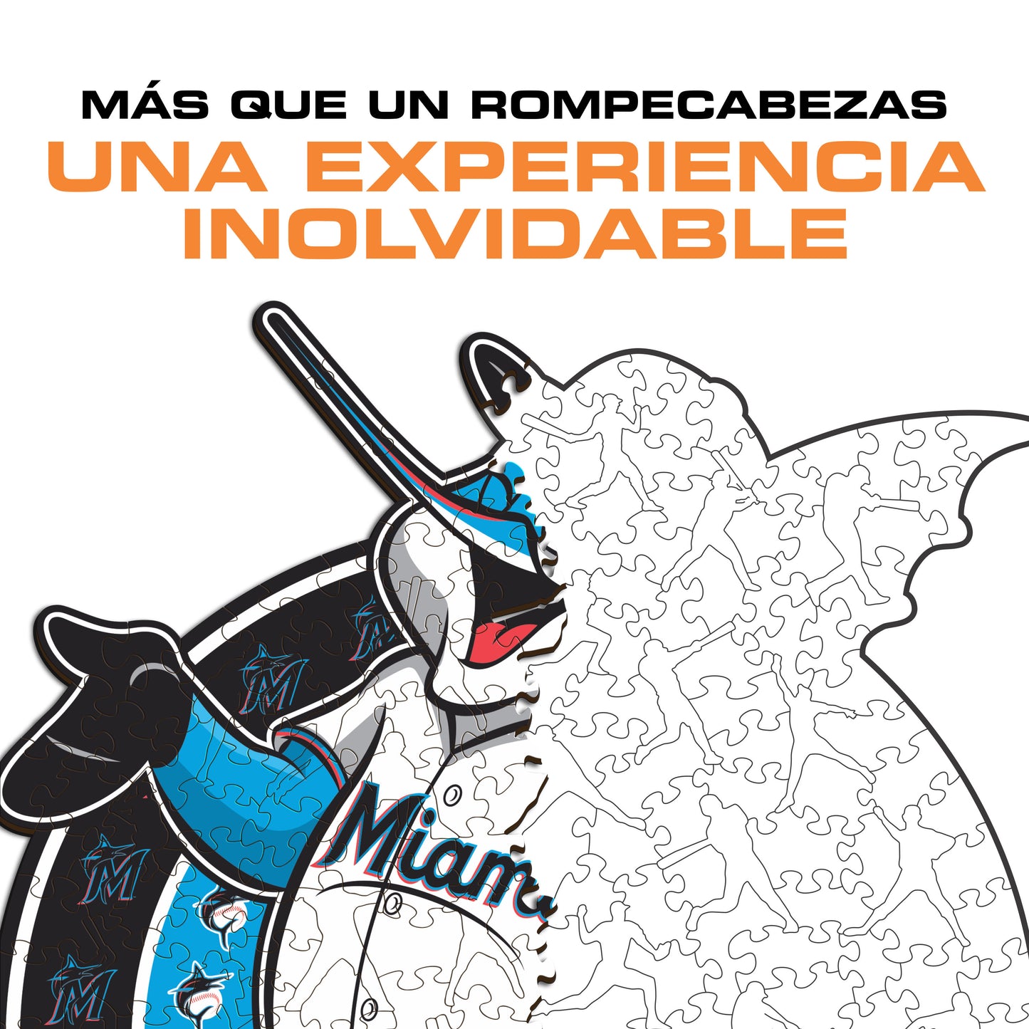 Miami Marlins™ Mascota - Rompecabezas de Madera