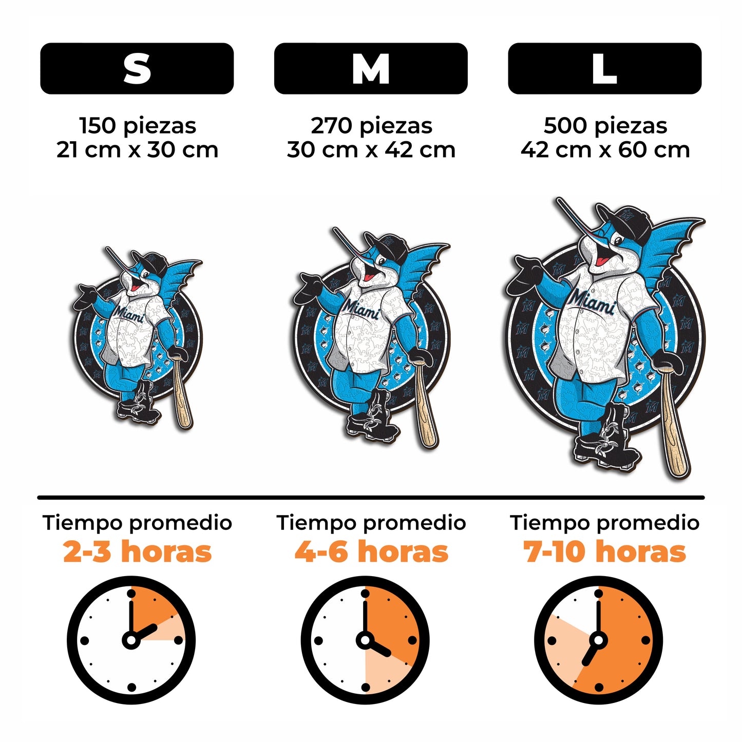 Miami Marlins™ Mascota - Rompecabezas de Madera