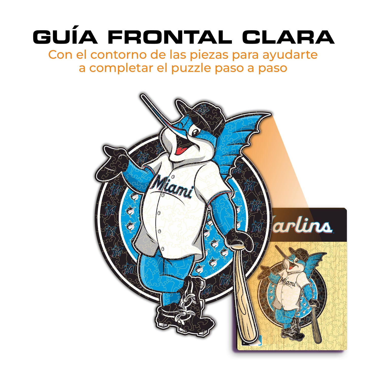 Miami Marlins™ Mascota - Rompecabezas de Madera