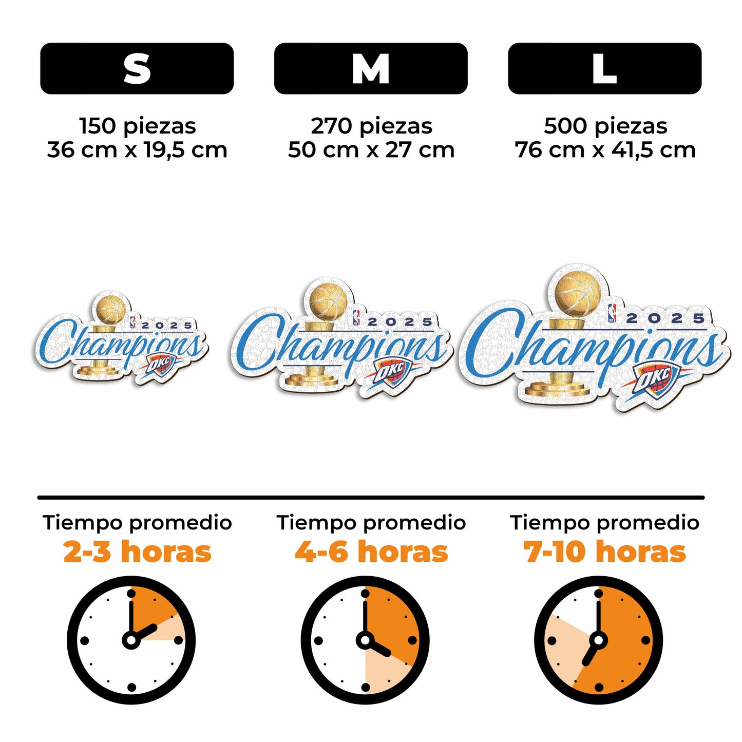 Oklahoma City Thunder™ 2025 NBA Champions - Rompecabezas de Madera