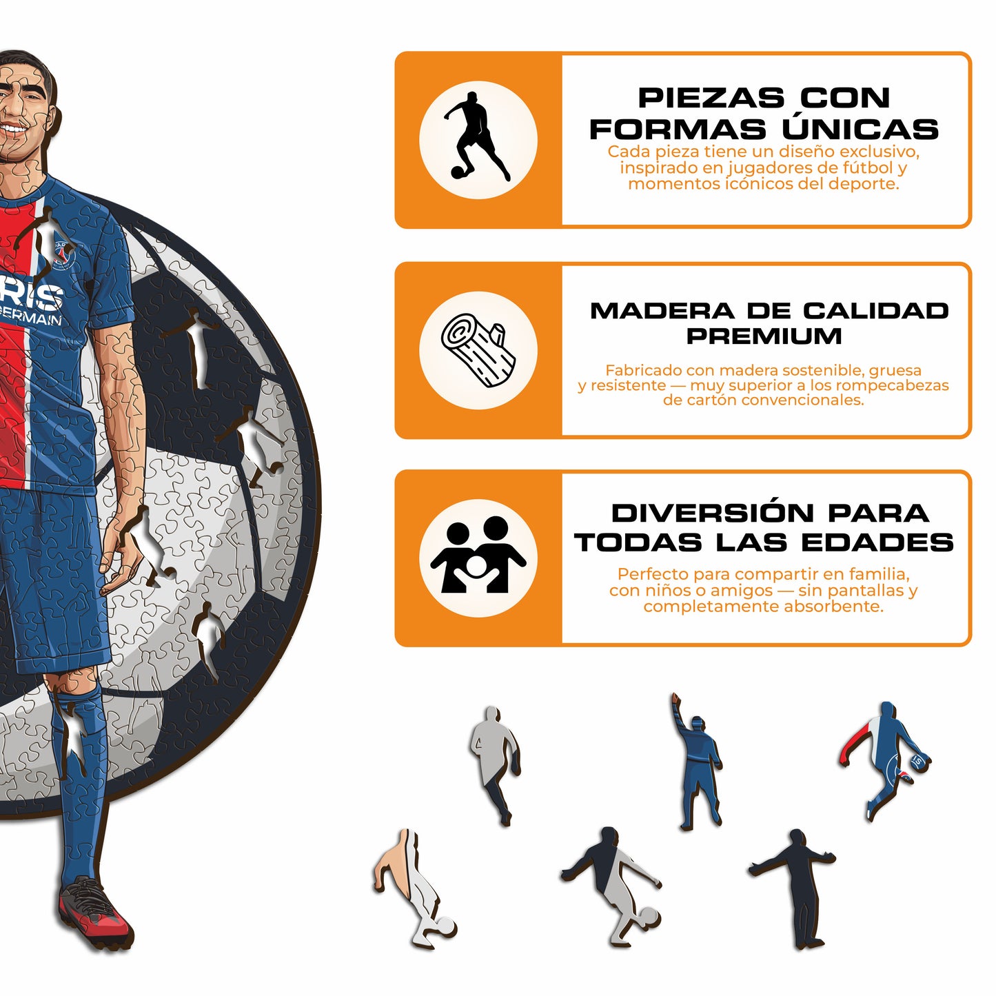 Achraf Hakimi - Rompecabezas de Madera