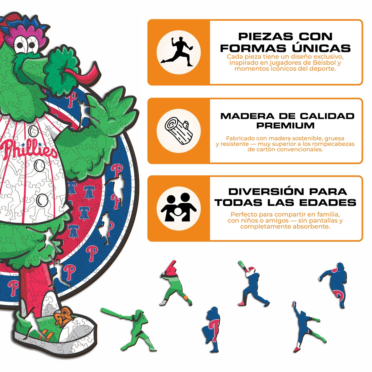 Philadelphia Phillies™ Mascota - Rompecabezas de Madera