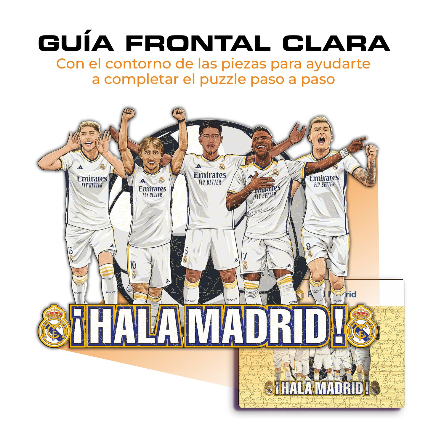 Real Madrid CF® 5 Jugadores - Rompecabezas de Madera Oficial (EDICIÓN LIMITADA)