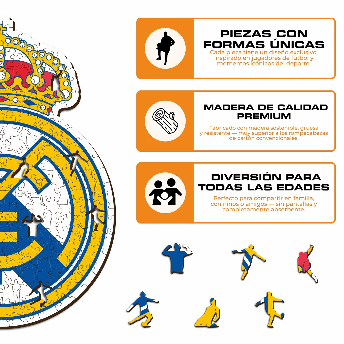 Real Madrid CF® Escudo - Rompecabezas de Madera