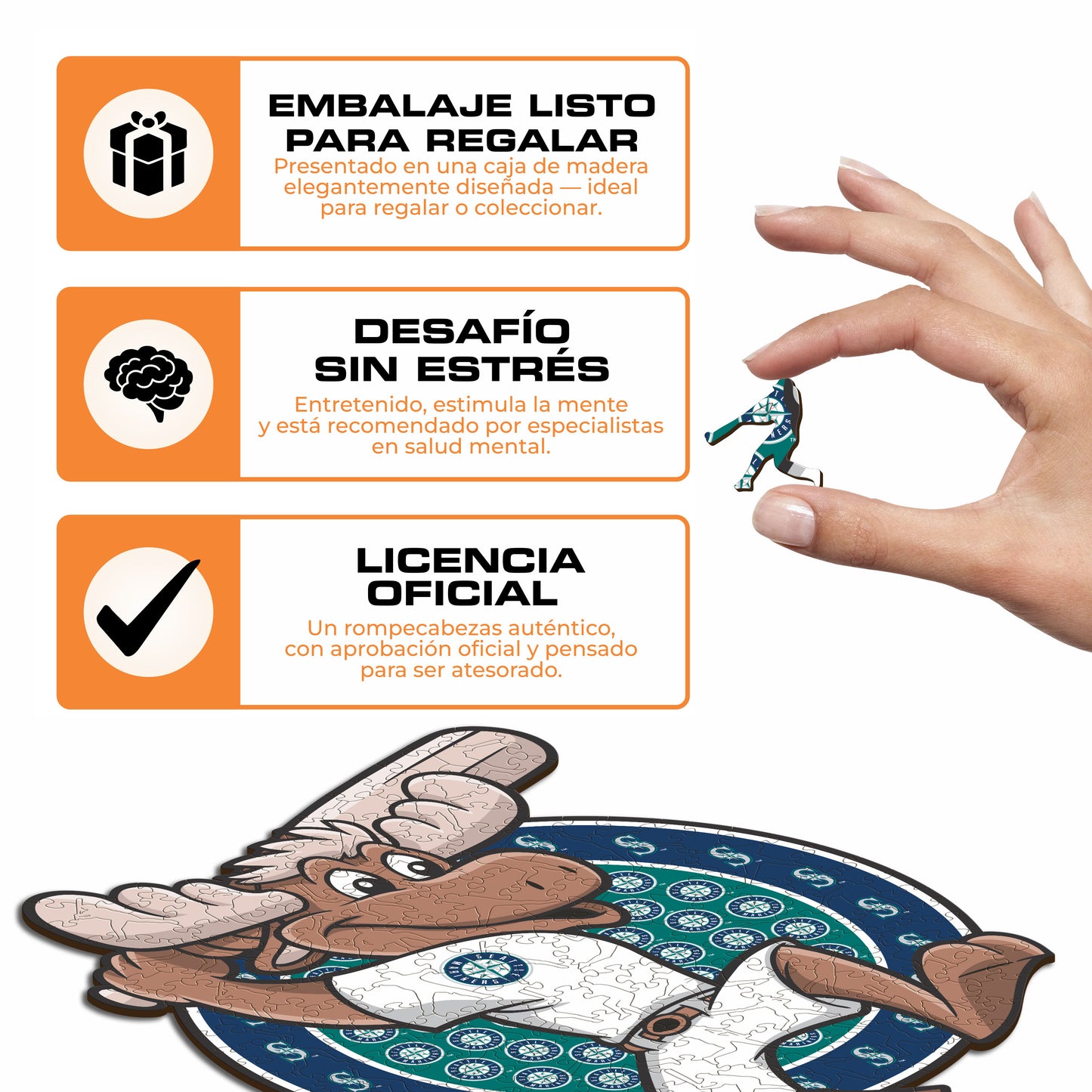 Seattle Mariners™ Mascota - Rompecabezas de Madera