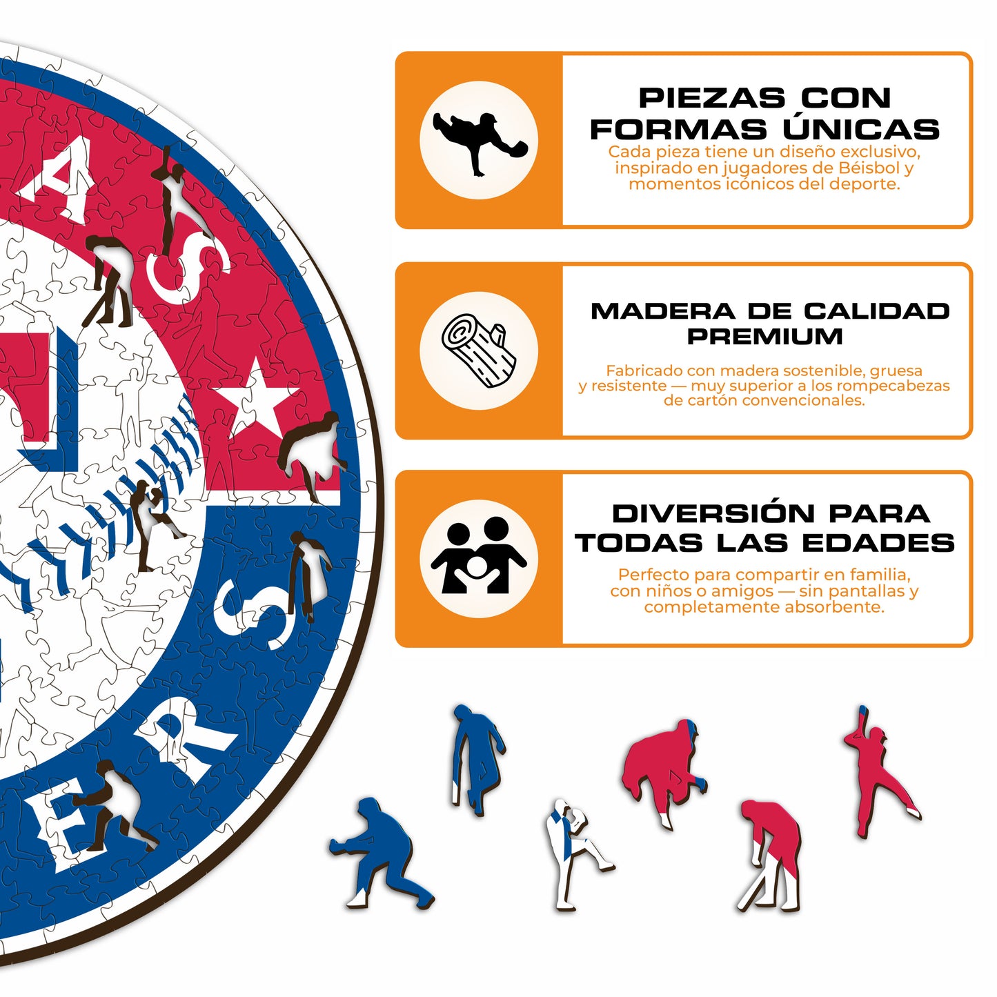 Texas Rangers™ - Rompecabezas de Madera