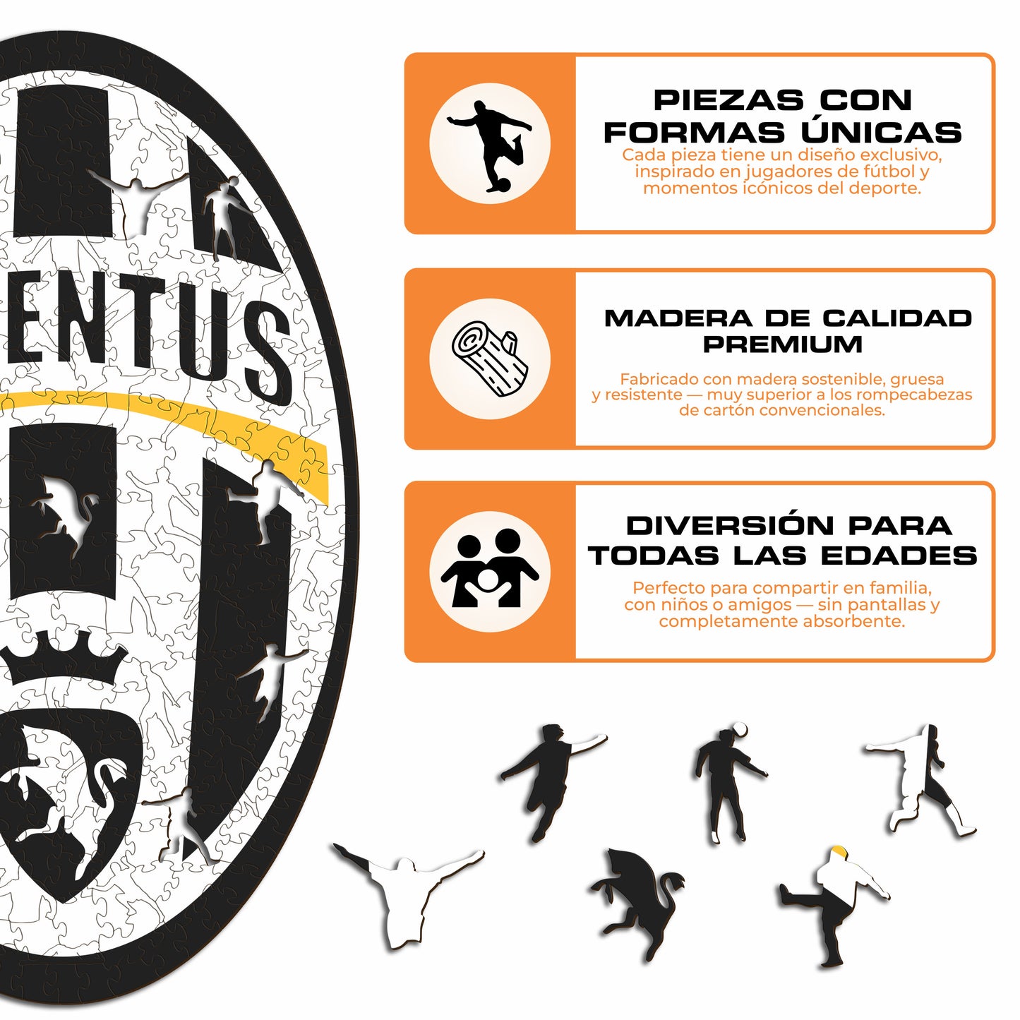 Juventus FC® Retro Escudo - Rompecabezas de Madera