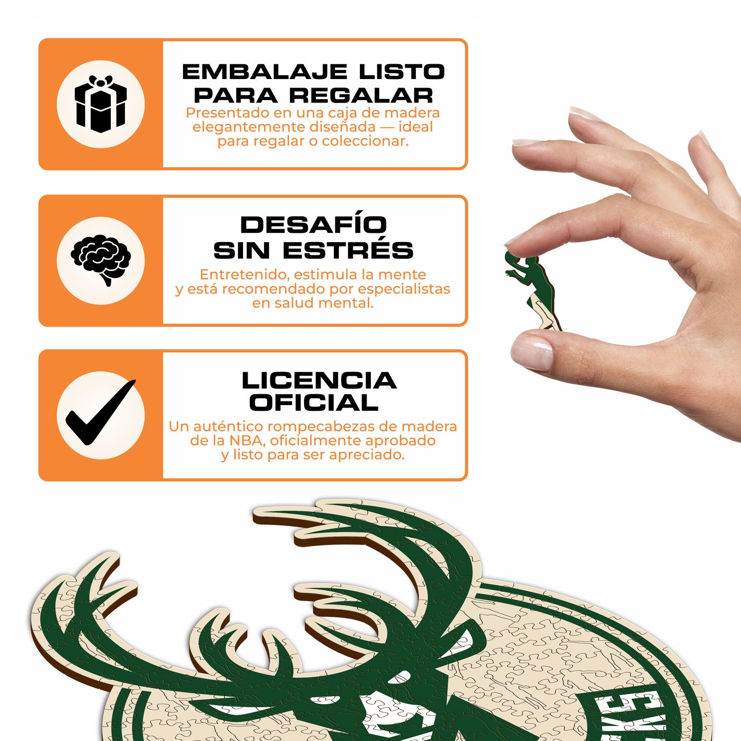 Milwaukee Bucks™ - Rompecabezas de Madera