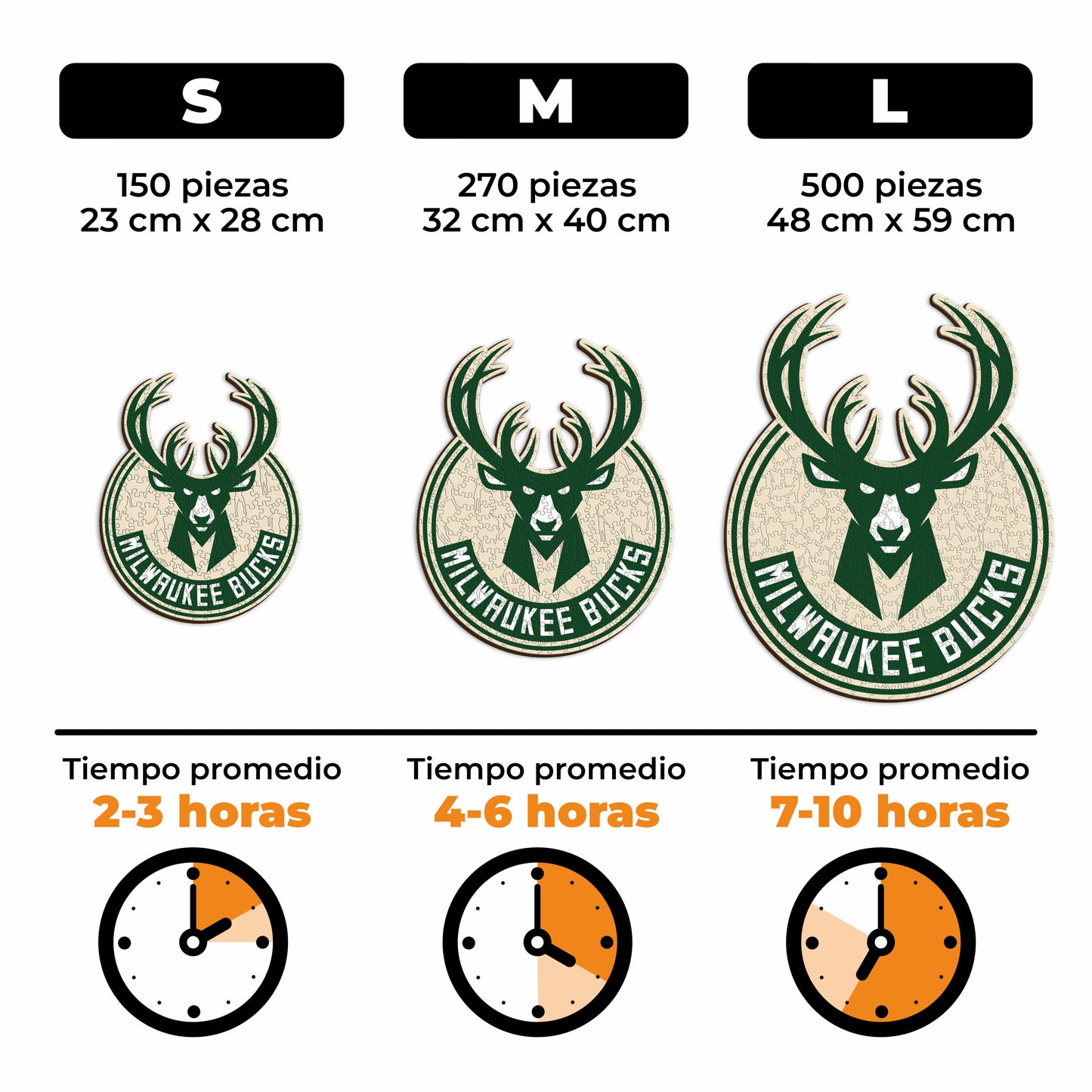 Milwaukee Bucks™ - Rompecabezas de Madera