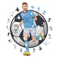 4 PACK Manchester City FC® Escudo + Haaland + De Bruyne + Foden